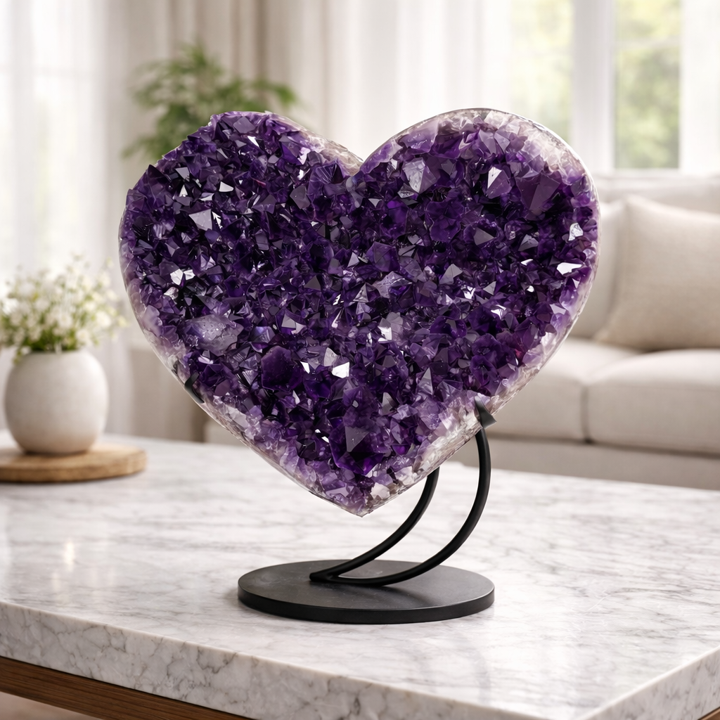 Hearts Amethyst & Citrine