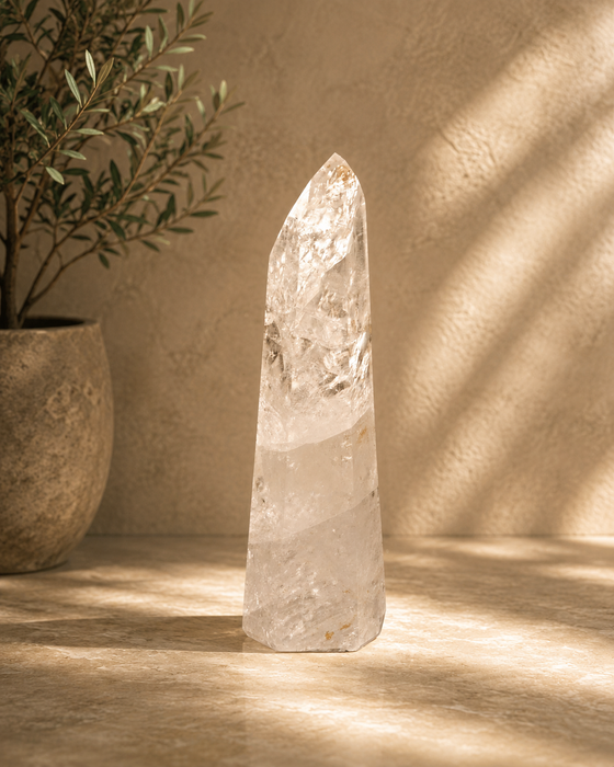 Golden Healer Clear Quartz Tower Point