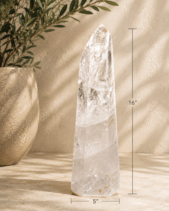 Golden Healer Clear Quartz Tower Point