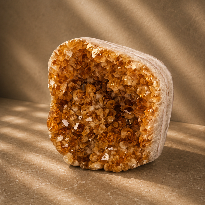 Citrine Cluster With Agate Band
