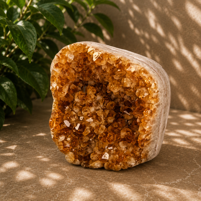 Citrine Cluster With Agate Band