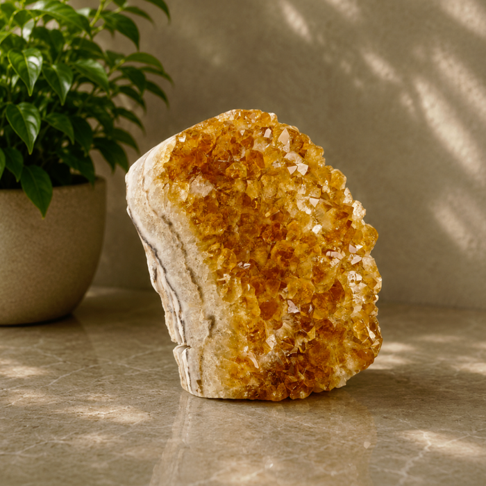 Citrine Cluster With Agate Band
