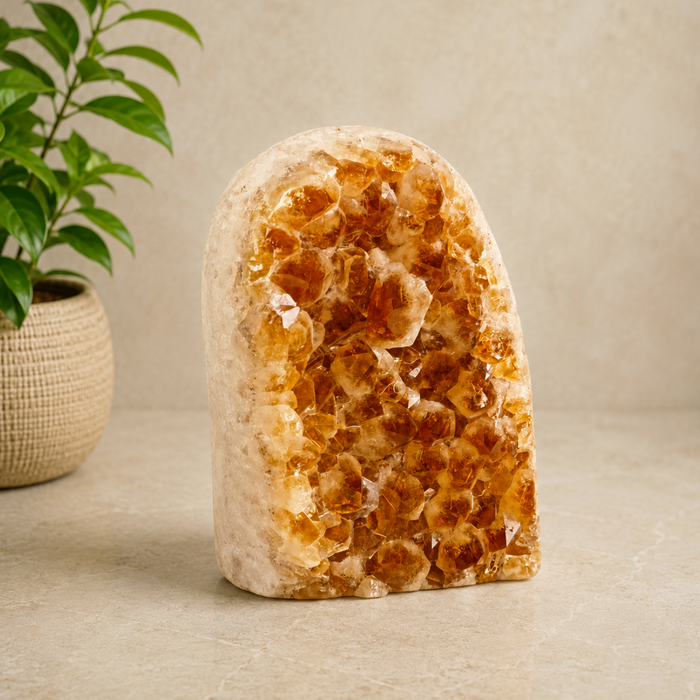 Citrine Cluster With Agate Band