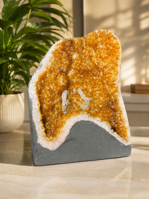 Citrine Cathedral With Natural Quartz Points