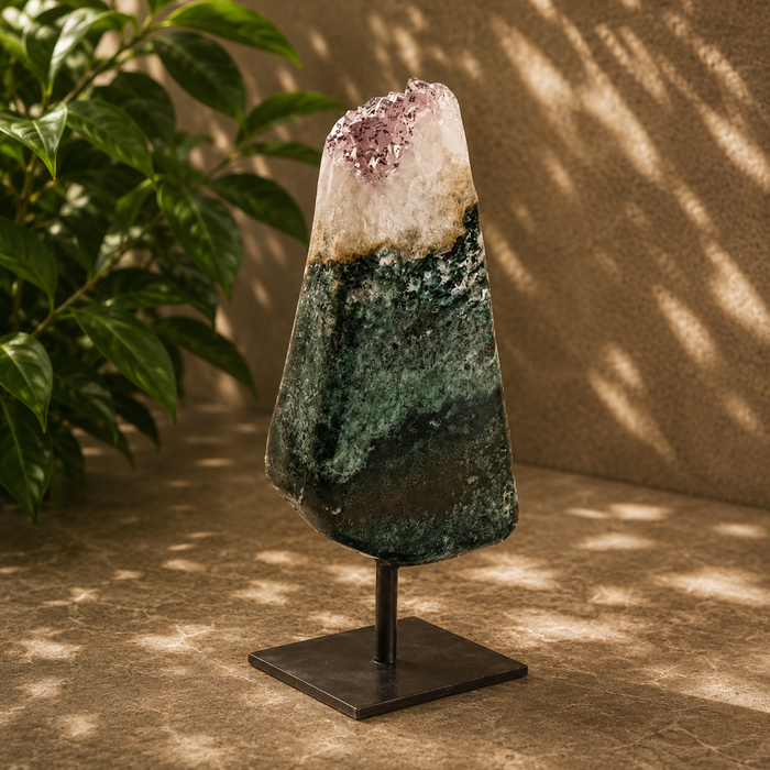 Amethyst Cluster With Earthgreen Base