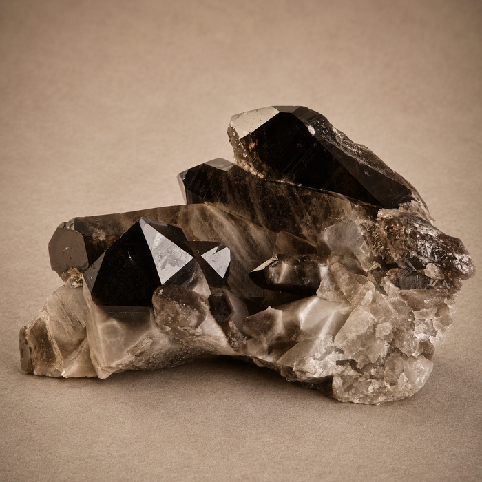 Smoky Quartz Point Cluster