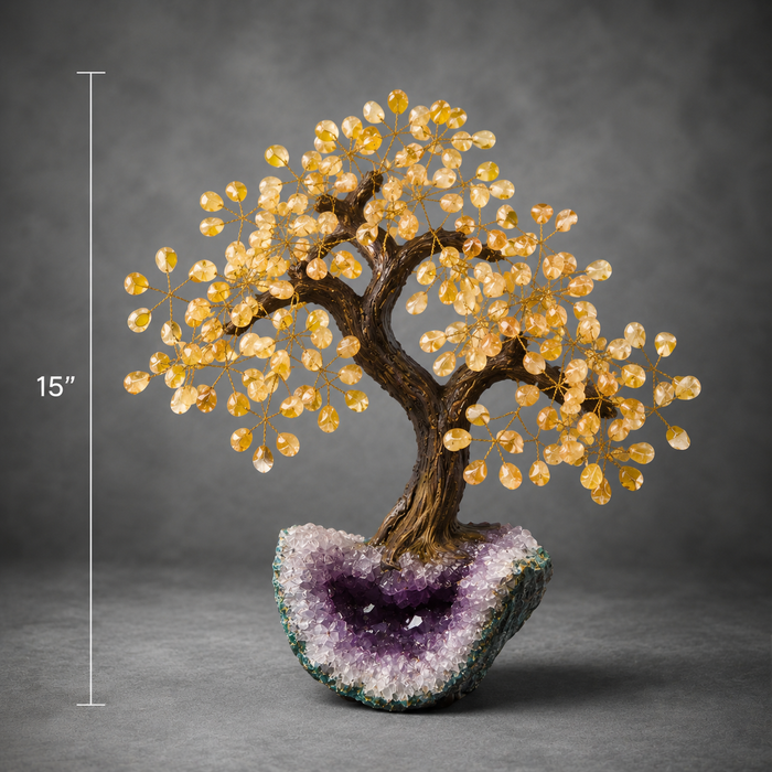 Citrine Quartz Gemtree  On Amethyst Base