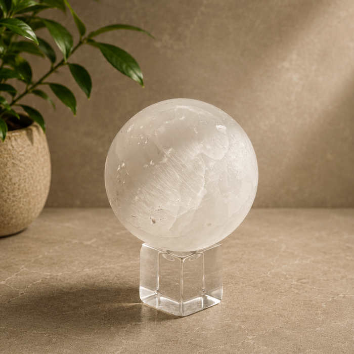 Selenite Sphere (White)