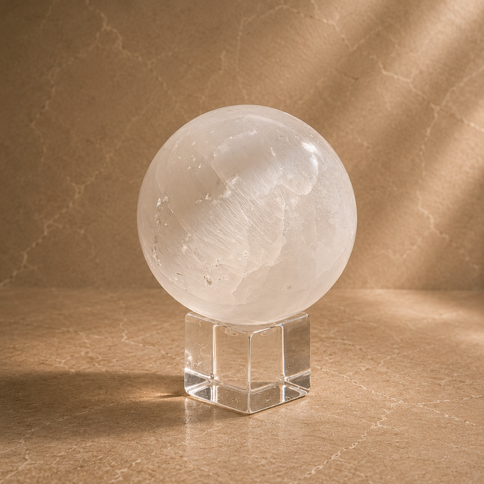 Selenite Sphere (White)