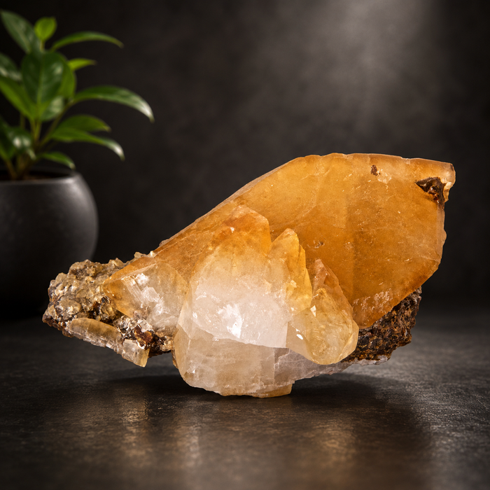 Elmwood Calcite On Druzy Base