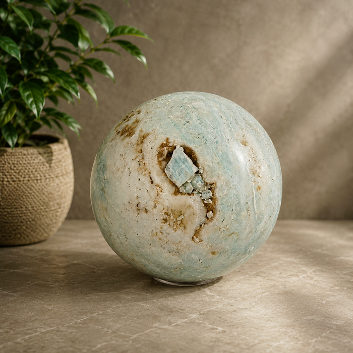 Blue Aragonite Sphere