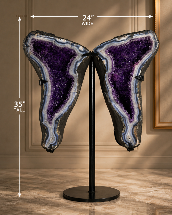 Amethyst Butterfly Wings with stand