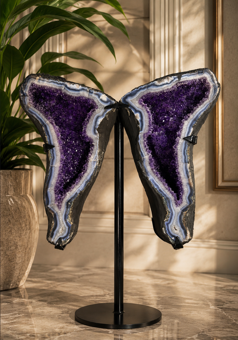 Amethyst Butterfly Wings with stand