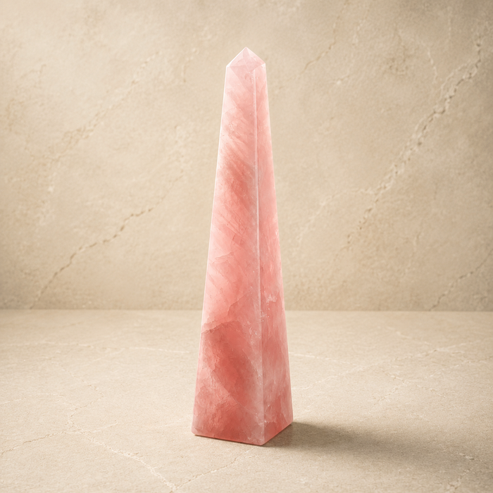 Polished Rose Quartz Tower