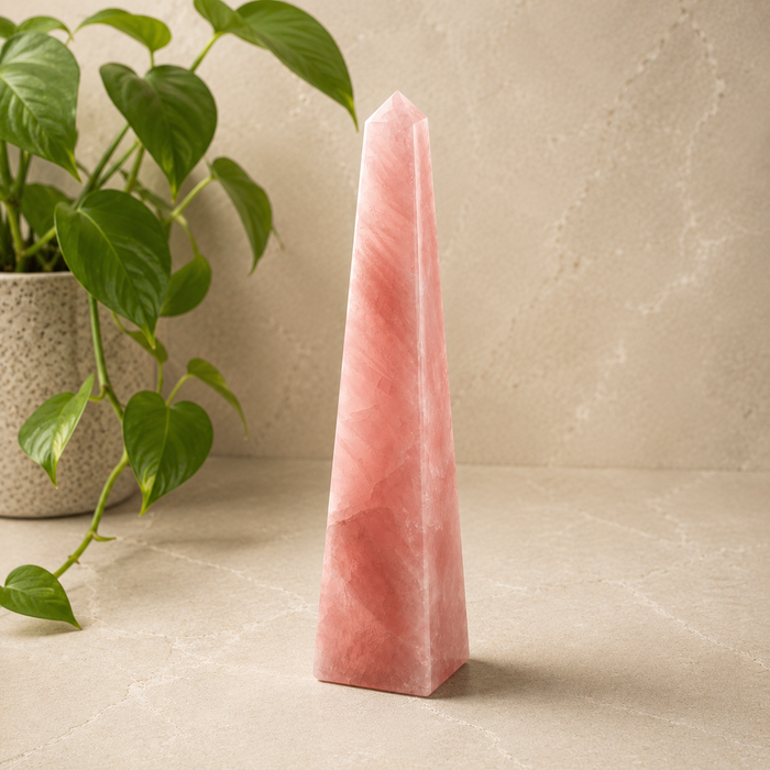 Polished Rose Quartz Tower
