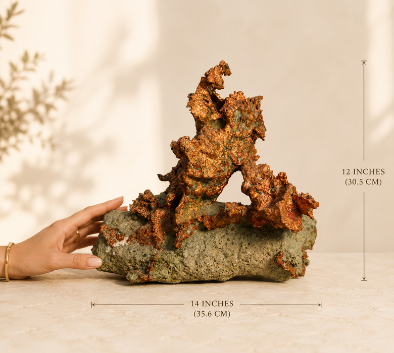Copper Natural Native Formation On Basalt Matrix