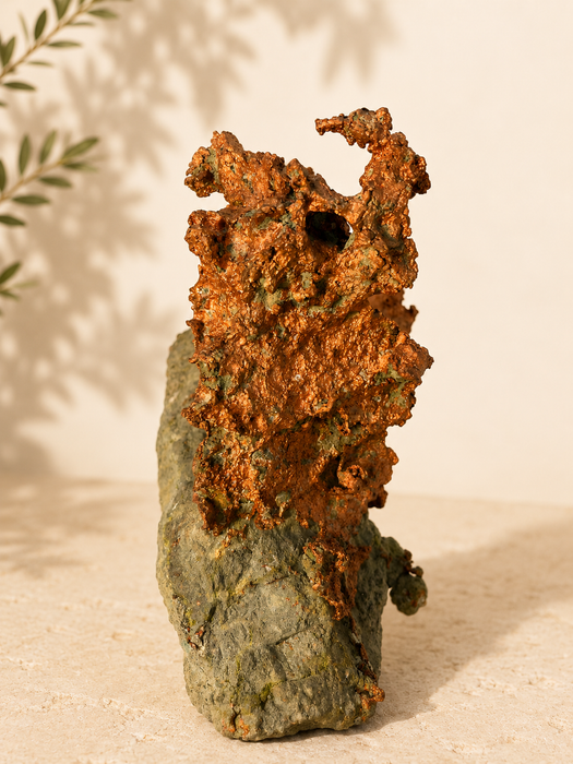 Copper Natural Native Formation On Basalt Matrix